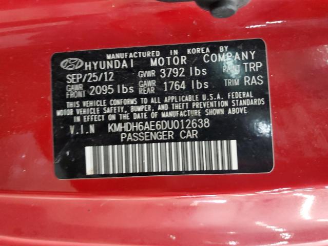 KMHDH6AE6DU012638 - 2013 HYUNDAI ELANTRA CO GS RED photo 12