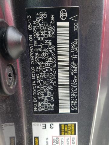 JTKJF5C74E3069149 - 2014 TOYOTA SCION TC ნაცრისფერი ფოტო 12