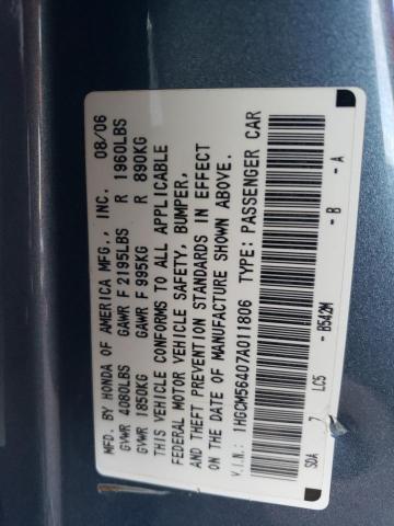 1HGCM56407A011806 - 2007 HONDA ACCORD LX GRAY photo 12