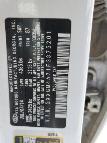 5XXGM4A71FG375201 - 2015 KIA OPTIMA LX WHITE photo 12