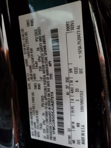 1FMCU9GD5JUA07515 - 2018 FORD ESCAPE SE შავი ფოტო 13