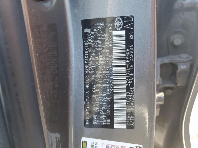2T1KR32E65C372805 - 2005 TOYOTA COROLLA MA XR GRAY photo 12