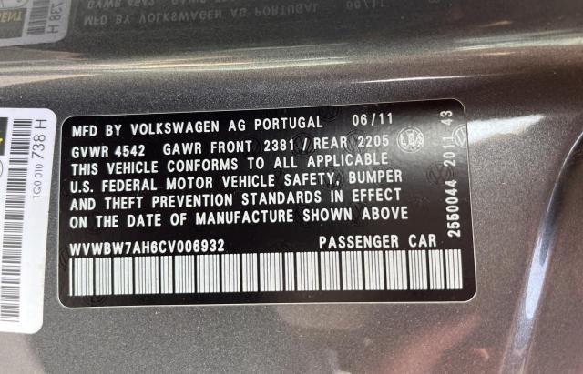 WVWBW7AH6CV006932 - 2012 VOLKSWAGEN EOS KOMFORT 石墨色 照片 10