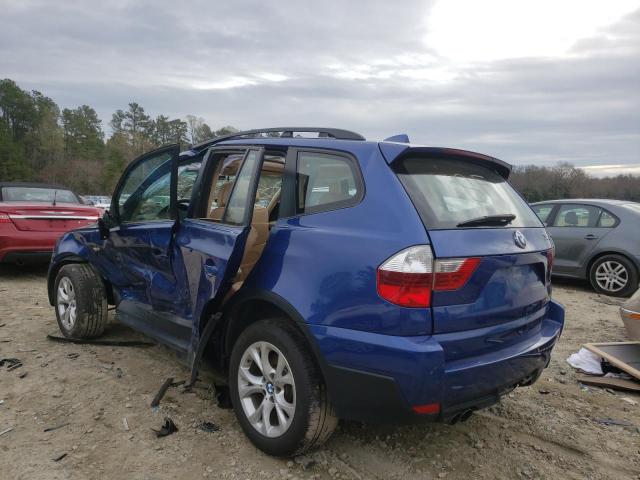 WBXPC93459WJ24299 - 2009 BMW X3 XDRIVE30I BLUE photo 3