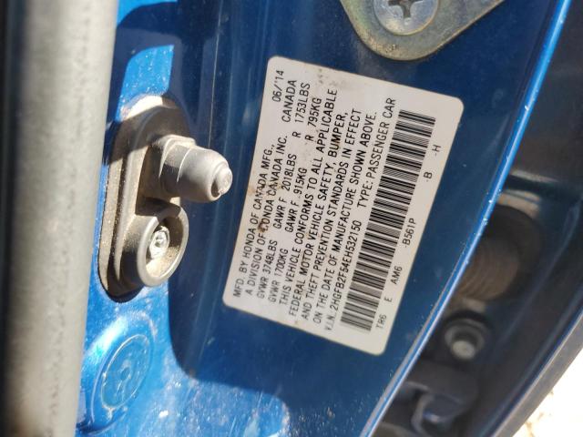 2HGFB2F54EH532150 - 2014 HONDA CIVIC LX BLUE photo 12