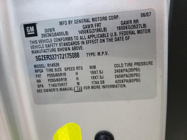 5GZER33717J175088 - 2007 SATURN OUTLOOK SPECIAL ვერცხლისფერი ფოტო 13