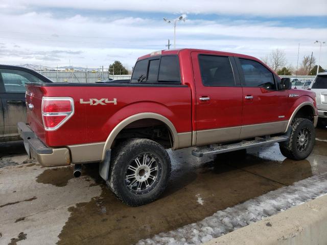 1FTFW1ET9BFD12173 - 2011 FORD F150 SUPERCREW RED photo 3
