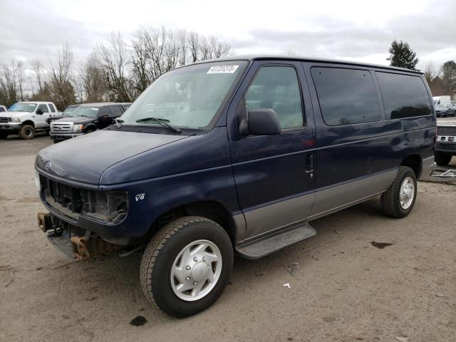 1FBNE31L72HA89737 - 2002 FORD ECONOLINE E350 SUPER DUTY WAGON BLUE photo 1