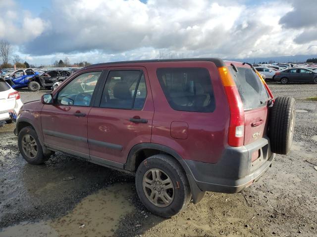 JHLRD78892C050656 - 2002 HONDA CR-V EX BURGUNDY photo 2