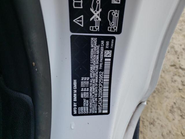 WBS43AZ0XRCP25952 - 2024 BMW M4 COMPETITION WHITE photo 12