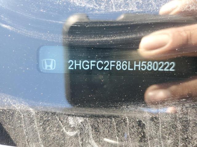 2HGFC2F86LH580222 - 2020 HONDA CIVIC SPORT 银色 照片 12