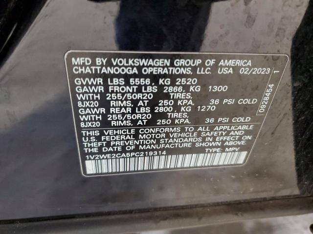 1V2WE2CA5PC219314 - 2023 VOLKSWAGEN ATLAS CROS SE Чорний фото 13