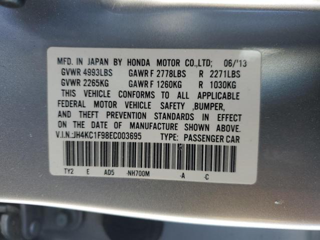 JH4KC1F98EC003695 - 2014 ACURA RLX ADVANCE ვერცხლისფერი ფოტო 13