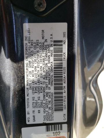 5TETX22N59Z609160 - 2009 TOYOTA TACOMA ACCESS CAB ნაცრისფერი ფოტო 12