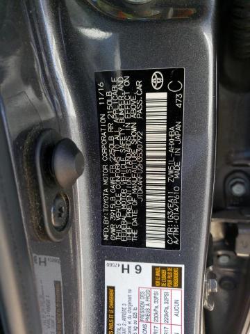 JTDKARFU2H3530792 - 2017 TOYOTA PRIUS GRAY photo 12