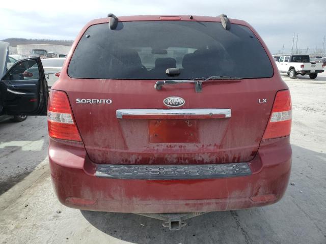 KNDJD735885797315 - 2008 KIA SORENTO EX RED photo 6