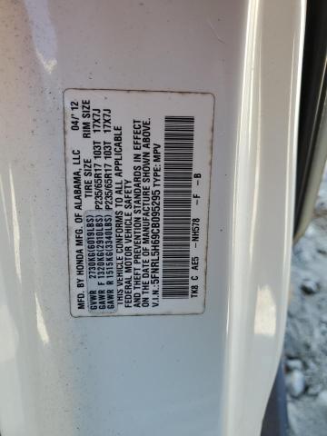 5FNRL5H69CB095295 - 2012 HONDA ODYSSEY EXL WHITE photo 13