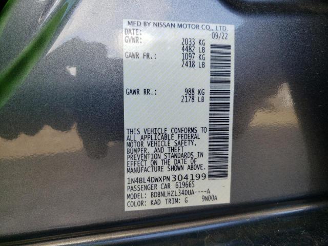 1N4BL4DWXPN304199 - 2023 NISSAN ALTIMA SV GRAY photo 13