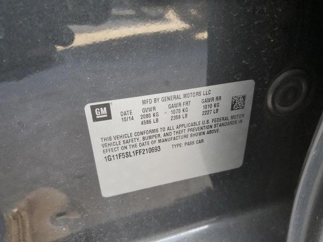 1G11F5SL1FF210693 - 2015 CHEVROLET MALIBU LTZ GRAY photo 12