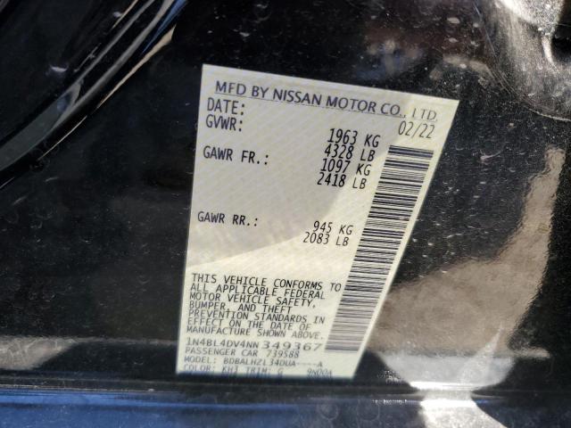 1N4BL4DV4NN349367 - 2022 NISSAN ALTIMA SV BLACK photo 12