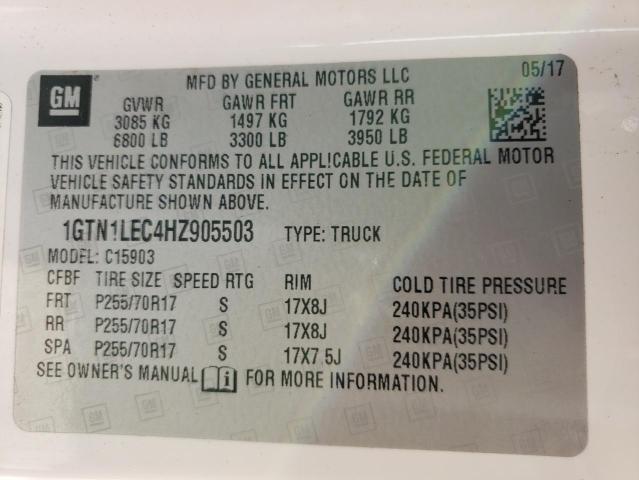 1GTN1LEC4HZ905503 - 2017 GMC SIERRA C15 WHITE photo 12