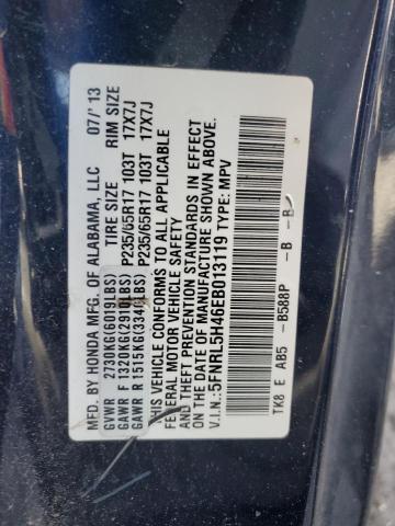 5FNRL5H46EB013119 - 2014 HONDA ODYSSEY EX BLUE photo 13