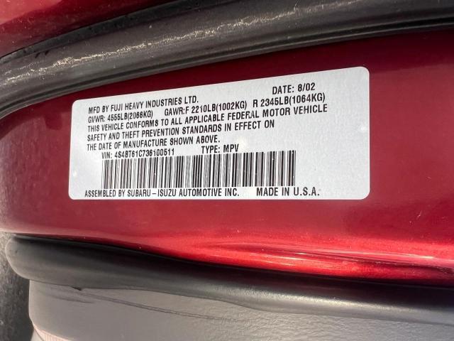 4S4BT61C736100511 - 2003 SUBARU BAJA BURGUNDY photo 10