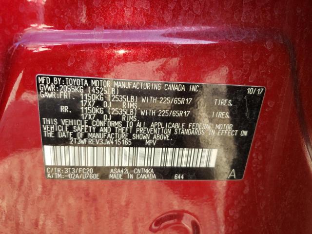 2T3WFREV3JW415165 - 2018 TOYOTA RAV4 ADVENTURE RED photo 14