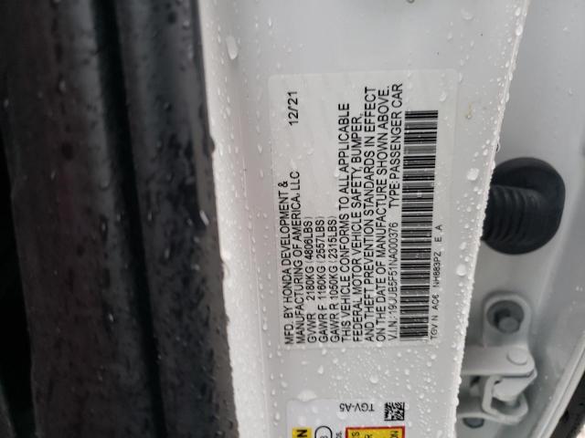 19UUB5F51NA000376 - 2022 ACURA TLX TECH A WHITE photo 13