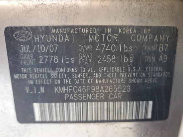 KMHFC46F98A265523 - 2008 HYUNDAI AZERA SE TAN photo 13