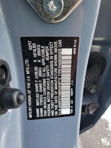 SHHFK7H40HU416713 - 2017 HONDA CIVIC SPORT 青绿色 照片 12