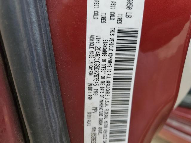 2C4RC1CG5DR767545 - 2013 CHRYSLER TOWN & COU TOURING L RED photo 13