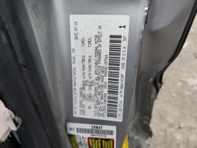 5TFSX5EN1JX062960 - 2018 TOYOTA TACOMA ACCESS CAB ვერცხლისფერი ფოტო 12