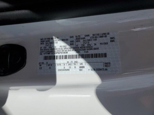 1FTMF1C55PKF61838 - 2023 FORD F150 WHITE photo 12