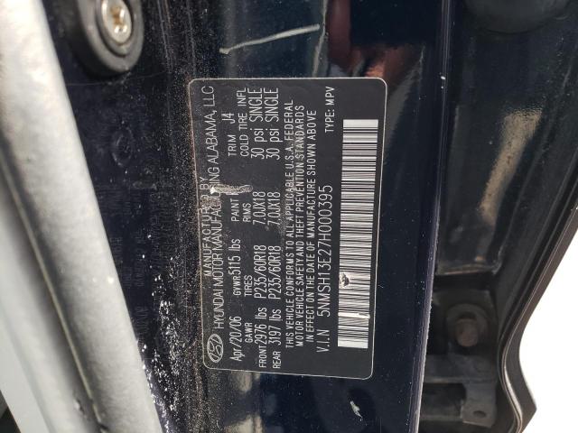 5NMSH13E27H000395 - 2007 HYUNDAI SANTA FE SE BLACK photo 14