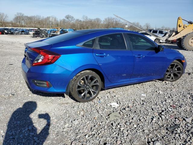 2HGFC2F84LH520195 - 2020 HONDA CIVIC SPORT BLUE photo 3