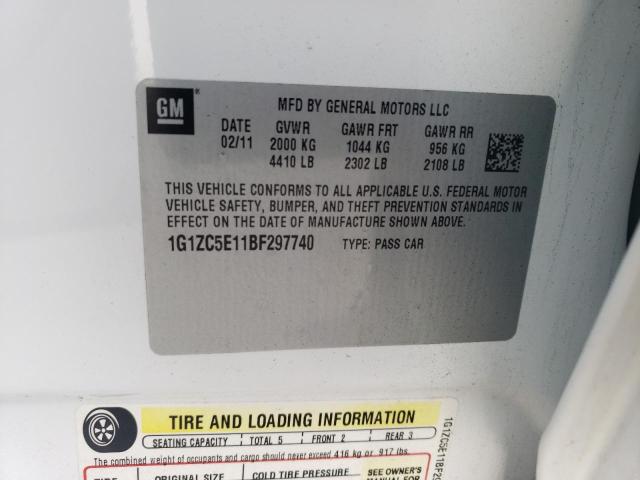 1G1ZC5E11BF297740 - 2011 CHEVROLET MALIBU 1LT თეთრი ფოტო 12