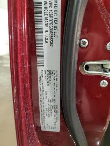 1C6RR7GGXMS562367 - 2021 RAM 1500 CLASS SLT წითელი ფოტო 12