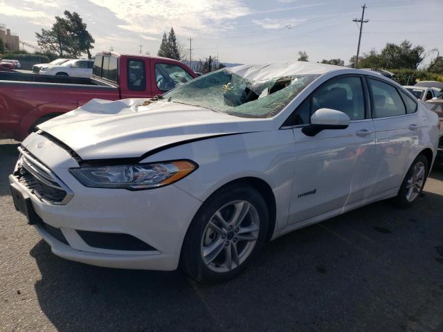 3FA6P0LU2JR137078 - 2018 FORD FUSION SE HYBRID WHITE photo 1