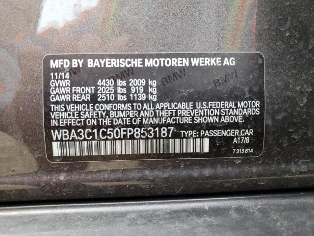 WBA3C1C50FP853187 - 2015 BMW 328 I SULEV GRAY photo 12