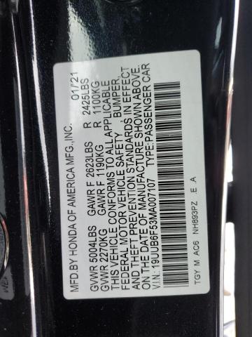 19UUB6F53MA007107 - 2021 ACURA TLX TECH A BLACK photo 12