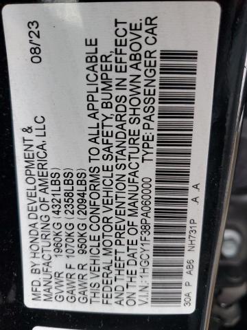 1HGCY1F38PA060000 - 2023 HONDA ACCORD EX BLACK photo 12