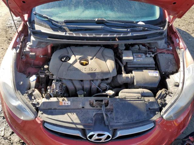 KMHDH4AE0CU435394 - 2012 HYUNDAI ELANTRA GLS RED photo 11