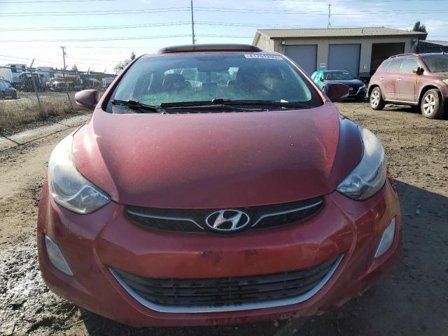 KMHDH4AE0CU435394 - 2012 HYUNDAI ELANTRA GLS RED photo 5