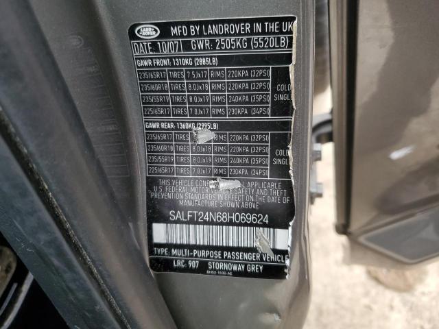 SALFT24N68H069624 - 2008 LAND ROVER LR2 HSE TECHNOLOGY GRAY photo 13