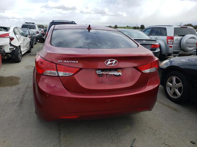 5NPDH4AEXDH247997 - 2013 HYUNDAI ELANTRA GLS BURGUNDY photo 6