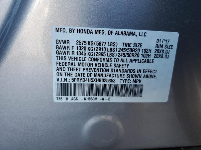 5FRYD4H5XHB025353 - 2017 ACURA MDX TECHNOLOGY SILVER photo 13