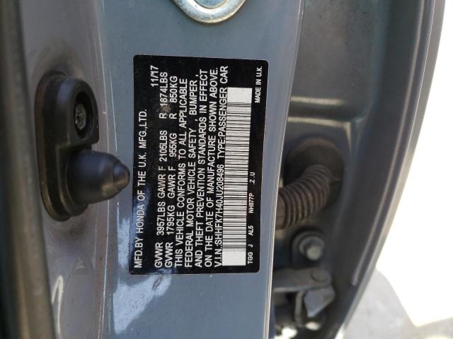 SHHFK7H40JU208496 - 2018 HONDA CIVIC SPORT 灰色 照片 12