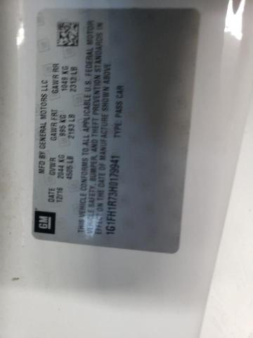 1G1FH1R73H0179941 - 2017 CHEVROLET CAMARO SS WHITE photo 13