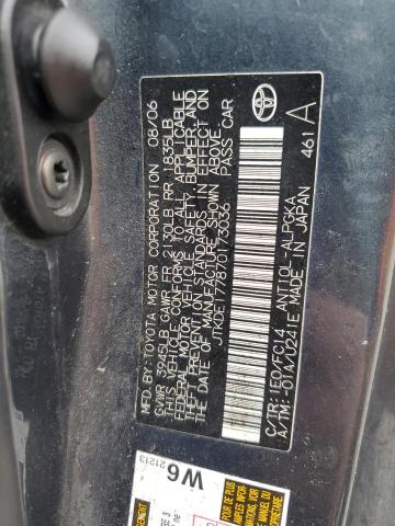 JTKDE177870173036 - 2007 TOYOTA SCION TC ნაცრისფერი ფოტო 12